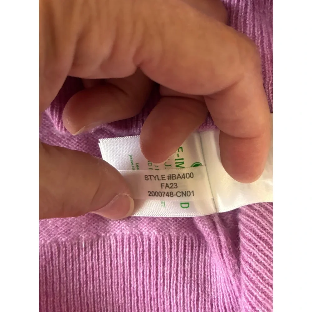 J.Crew Womens 100% Cashmere Crewneck Sweater Purple BA400 FA23 Size Medium
